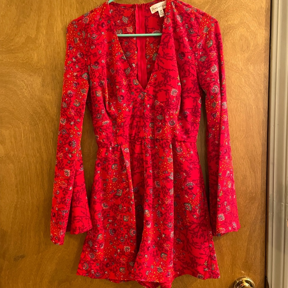 Honey and Rosie Red Romper XS